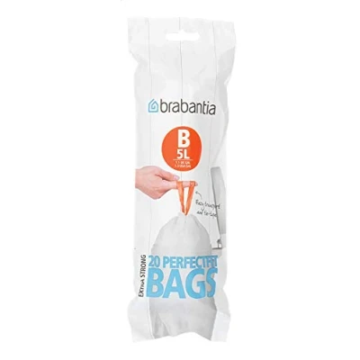 Image of Brabantia Perfectfit Bags Size B 5 7 Litre 20 Bag Roll