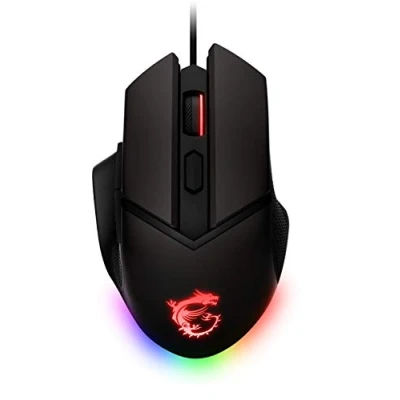 Image of MSI CLUTCH GM20 ELITE Gaming Mouse 6400 DPI Optical Sensor, Right Handed, 20M+ Click Switches, 6 Buttons, Adjustable Weight System, 1ms Latency, RGB Mystic Light, 98 109g Wired
