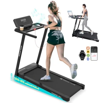 Image of Mobvoi Home Treadmill Ultra 3 in 1 Walking Pad with Foldable 6% Incline for Office 2.5HP Running Holder Cup Phone Laptop Large Area LED Display Speaker 12KMH 120kg