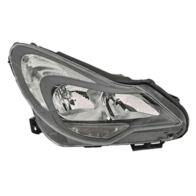 Image of 13446802, 95515470 Headlights VALEO ORIGINAL PART 045287 right H7 for hand traffic with motor headlamp levelling OPEL: Corsa D Hatchback