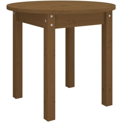 Image of vidaXL Coffee Table Honey Brown Ø 45x40 cm Solid Wood Pine