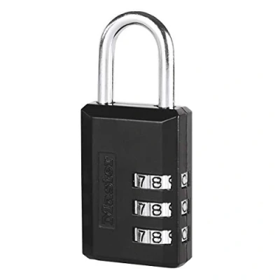 Image of Master Lock 647EURD Combination Padlock with Zinc Body, Black, 7,4 x 3 1,2 cm