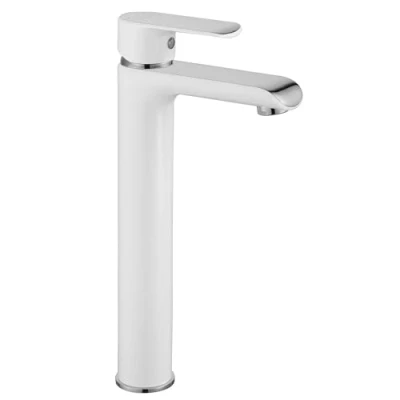 Image of REA Chrome Bathroom Sink tap Bloom High White B9917