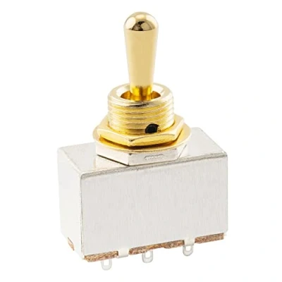 Image of Musiclily Pro 3 Way Full Metal Box Style Pickup Selector Toggle Switch for Electric Guitar, Gold