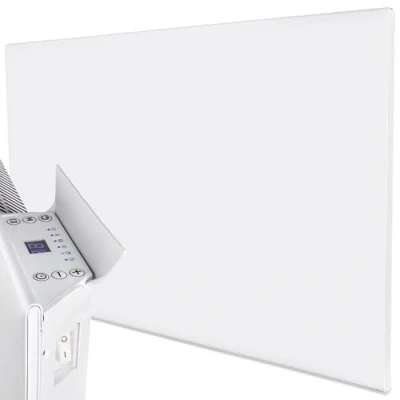 Image of MYLEK Panel Heater Radiator 2KW Electric Daily and Weekly Timer, Digital Thermostat Wall Mounted Slim White for Bathroom, Office, Bedroom, Garage (2000 Watt) Lot 20 Compliant