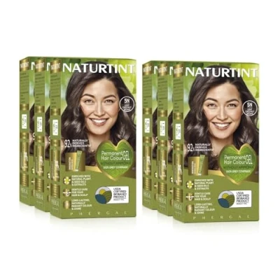 Image of Naturtint (SIX PACK) Permanent Hair Colour 5N Light Chestnut Brown Ammonia Free Vegan 100% Grey Coverage Long Lasting Results