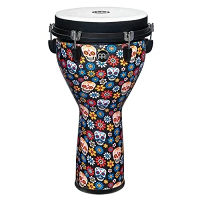 Image of Meinl Percussion Jumbo Djembe Instrument Large Handdrum Mechanical Tuning System Diameter 12 Inches Plastic, Multicoloured (JD12DA)