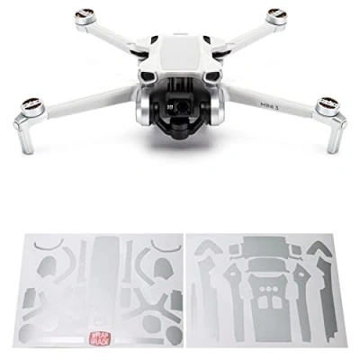 Image of WRAPGRADE Skin Stickers Compatible with DJI Mini 3 Accent Color (AIRFORCE SILVER)