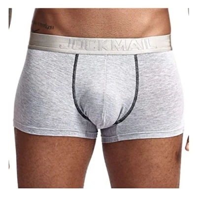 Image of JOCKMAIL Mens Boxer Shorts Modal Soft Underwear Micro Separate Pouches Dual Pouch Trunks with Fly Therapy Health Care Briefs (XL, Light Grey)