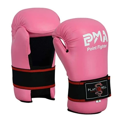 Image of PLAYWELL Pink Competition Vinyl Semi Contact Sparring Gloves NEW (XS)