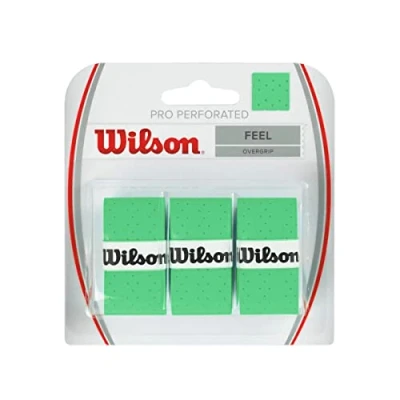 Image of Wilson Perforated Pro Tennis Racquets Over Grip, Green