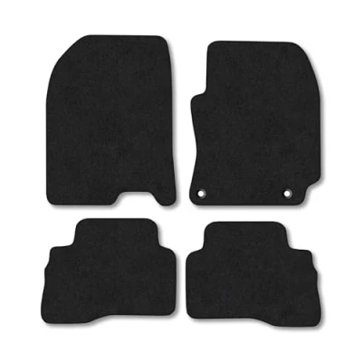 Image of Car Mats Compatible with Hyundai Kona Hybrid (2017 2020) Tailored Fit Black Carpet Floor Set Accessory Custom 4 Pieces Anti Slip Backing &amp; Binding Trim Edge