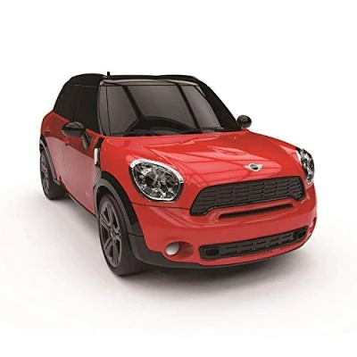 Image of CMJ RC Cars Mini Countryman JCW Officially Licensed Remote Control Car Toy 1:24 Scale 2.4GHz Red
