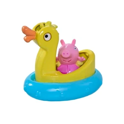 Image of Toomies Peppa Pig and Duck Bath Float Water Squirter Toy Pourer with Wheel Officially Licensed Toys Baby for +18 Months