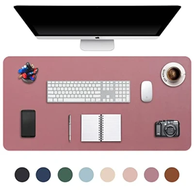 Image of Desk Pad Large Extended Mouse Mat XXL 90 X 43 cm, DOBAOJIA Blotter Writing for Laptop/Office/Home, PU Leather Side Waterproof +Suede Non Slip 35.4&quot; 16.9&quot; (Rufous)