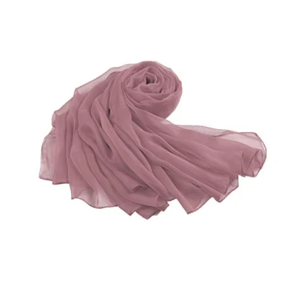 Image of Flora Chiffon Bridal Bridesmaid Shawl Prom Wrap Draping Stole,90&quot; L (Dusky Pink)