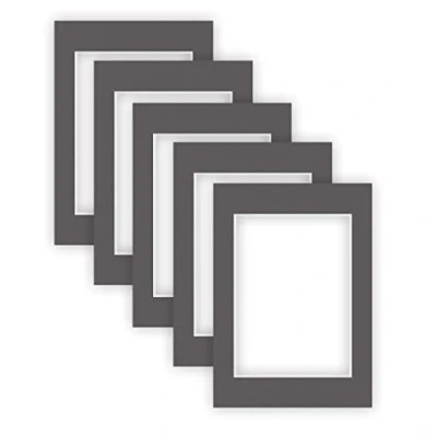 Image of nielsen Conservation Picture Mount Grey A3, 29.7x42cm to fit Image Size A4, 21x29.7cm, Set of 5, Acid Free (pH Neutral) Protective Photo Mount, Structured Surface Graphite