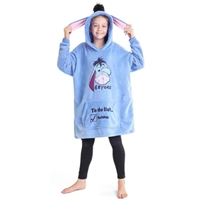 Image of Disney Hoodies for Girls Boys, Kids Oversized Hoodie Blanket, Minnie Mickey Stitch Gifts (Light Blue)