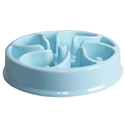 Image of HOCHSTE Dog Slow Feeder Bowl for Pet Cat Puppy Feed Anti Bloating Interactive Dish Blue