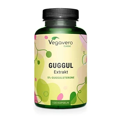 Image of Vegavero Guggul Capsules 7500 mg from 15:1 Extract Dried Resin NO Additives Lab Tested 120 Vegan