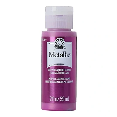Image of FolkArt Metallic Acrylic Paint 2oz Sparkling Fuchsia SM 36272