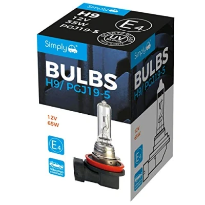 Image of Simply S709 H9 Car Headlight Bulb, 12V, 65W, Comply with ECE R 37, Base PK22s, Suitable for all Headlights, Maximum Visibility, White
