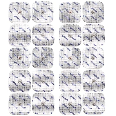 Image of Axion Pack of 20 Electrodes for Sanitas, Beurer. Self Adhesive Pads 5x5cm TENS EMS Units with 3.5mm Snap Button Connection. Pain Treatment, Muscle Growth, Toning and Massage