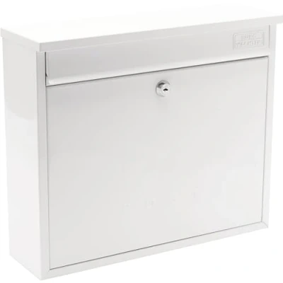 Image of Sterling Elegance Galvanised Steel Wall Mounted Postbox, White