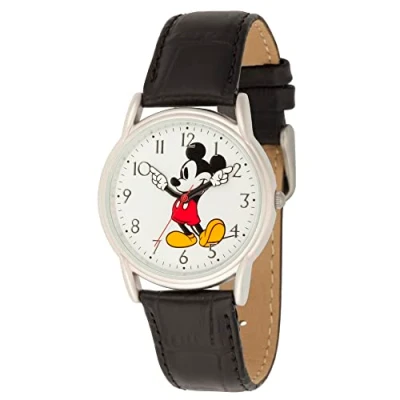 Image of Disney Men Analog Quartz Watch with Faux Leather Strap WDS000403