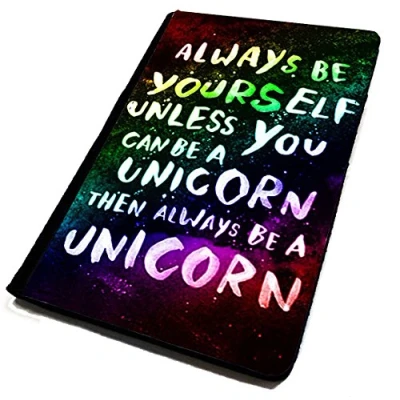 Image of Passport Cover/Holder. &quot;Always be a Unicorn&quot;. Travel Protection Rainbow
