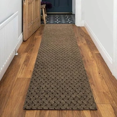 Image of eXtreme Carpet Runner for Hallways, Kitchen, &amp; Living Room Sturdy, Washable, Lightweight Custom Length Narrow Rug Non Slip Rubber Backed 66cm Wide x 823cm Long Vectra Brown