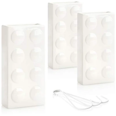 Image of com four® 3x air humidifier heating radiator in white water evaporator made of ceramic domino design (white building block)