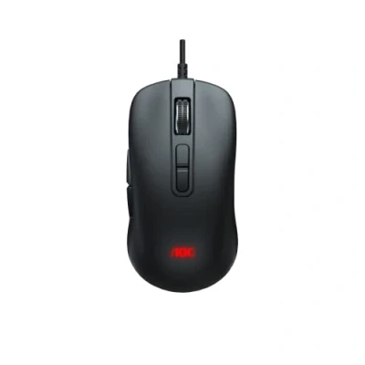 Image of AOC GM300B Gaming Mouse with pixart3327 Sensor, Ergonomic Shape, 6200 Real DPI, 7 Light FX Button Sync and Customizable G Menu, Black, 800 DPI