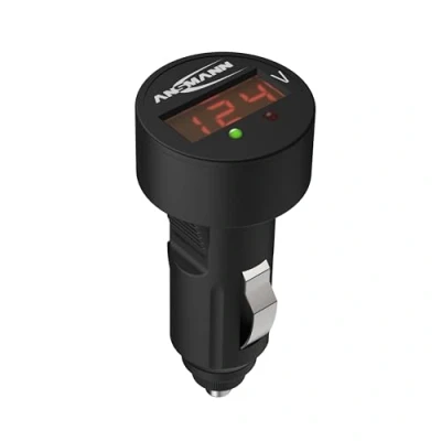 Image of ANSMANN Car Battery Voltage Tester With LCD Indicator [Pack of 1] Voltmeter Checker For 12V and 24V Batteries