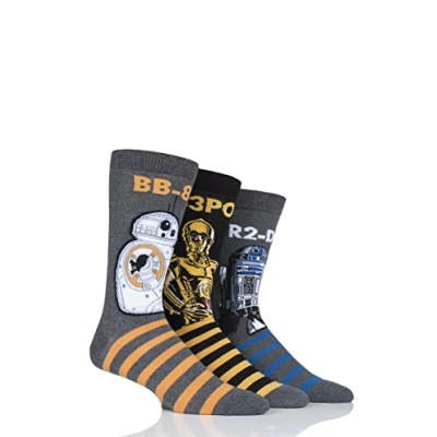 Image of 3 Pair Assorted Cotton Socks Men&#039;s 6 11 Mens Film &amp; TV Characters
