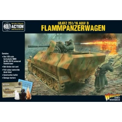 Image of Warlord Games SD.KFZ 251/16 Ausf D Flammpanzerwagen 1:56 / 28mm Plastic Scale Model Halftrack for Bolt Action Highly Detailed World War 2 Miniatures Table top Wargaming