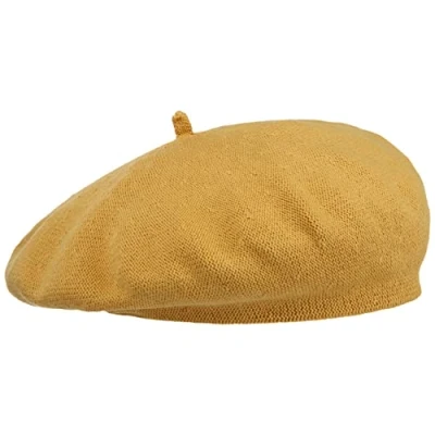 Image of Lipodo Bay of Biscay Cotton Beret Women Made 100% French hat for Spring/Summer Artist Yellow