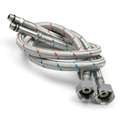 Image of Xcel Home 2 x M12 (12mm) 1/2 BSP (500mm) Flexi Tap Connectors Kitchen Sink/Bathroom Basin Monobloc Mixer Flexible Pipes Tails (Short Male End)