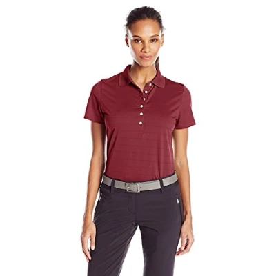 Image of Callaway Women&#039;s Short Sleeve Pique Open Mesh Polo golf shirts, Zinfandel, M UK