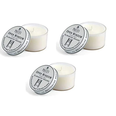 Image of Price&#039;s Open Window Candle in Tin Eliminates Odours Triple Pack