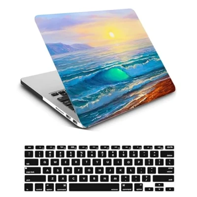 Image of Case Compatible with Macbook Pro 14 inch 2021 2023 Release A2442 A2779 M1 M2 Touch ID and Liquid Retina Display, Plastic Laptop Hard Shell Protective &amp; Keyboard Cover Skin Beach Sun