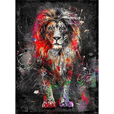 Image of 1000 Piece Jigsaw Puzzle Doodle Colorful Lion Gift For The Whole Family
