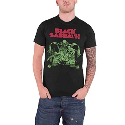 Image of Black Sabbath T Shirt Bloody Cutout Band Logo Official Mens L