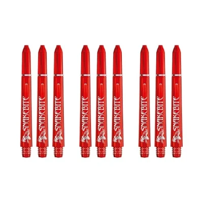 Image of Red DRAGON Peter Wright Snakebite Signature Series Medium Dart Stems 3 Sets Per Pack (9 Shafts in Total)