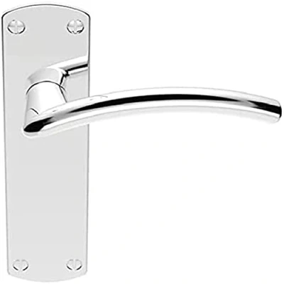 Image of Serozzetta Caldew Door Handles on Backplate Latch Polished Chrome