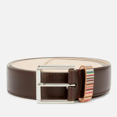 Image of Paul Smith Striped Keeper Leather Belt W30