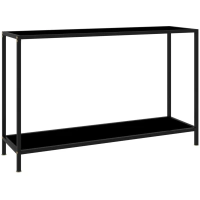 Image of vidaXL Console Table Black 120x35x75 cm Tempered Glass