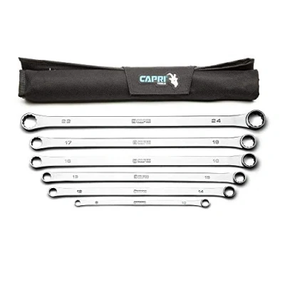 Image of Capri Tools 0 Degree Offset Extra Long Box End Wrench Set (6 Piece Metric (8 24 mm) / Storage Pouch) (CP11800 6MPK JP)