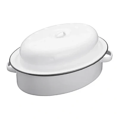 Image of Living Nostalgia Enamel 30cm Oval Roaster with Lid