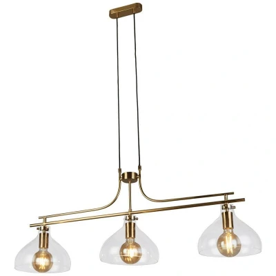 Image of Margarita 3 Light Bar Pendant Brass, Glass